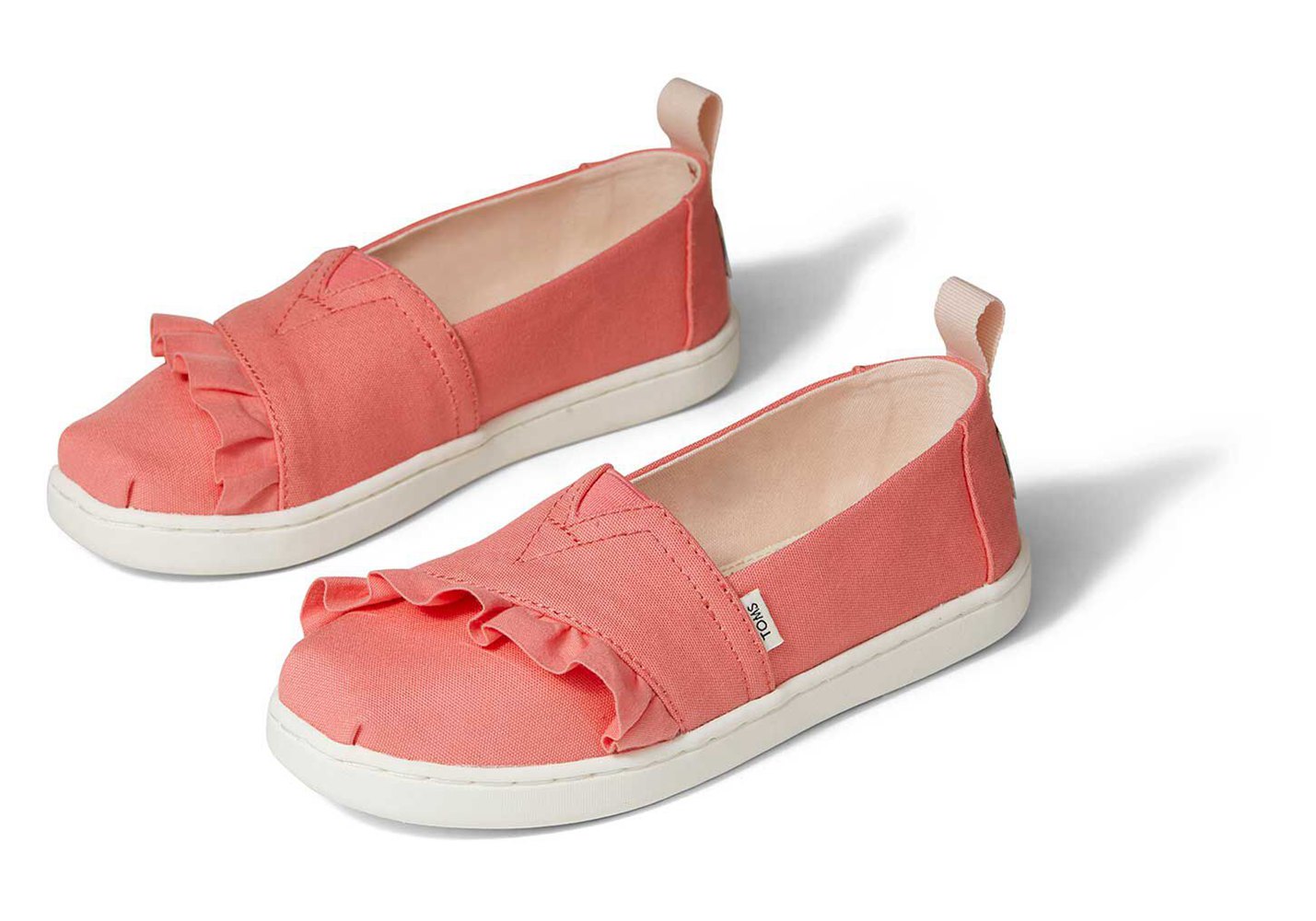 Toms Espadryle Dziecięce Pomarańczowe - Alpargata Youth Ruffle Płócienne - 91ZKAQTIG